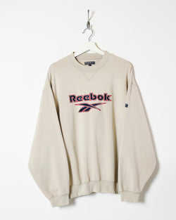 Meedogenloos Absurd belediging Vintage 00s Cotton Mix Neutral Reebok Essentials Sweatshirt - Large– Domno  Vintage