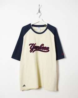 Vintage 90s Cotton Colour-Block Neutral Adidas Yankees Baseball - XX-Large– Domno