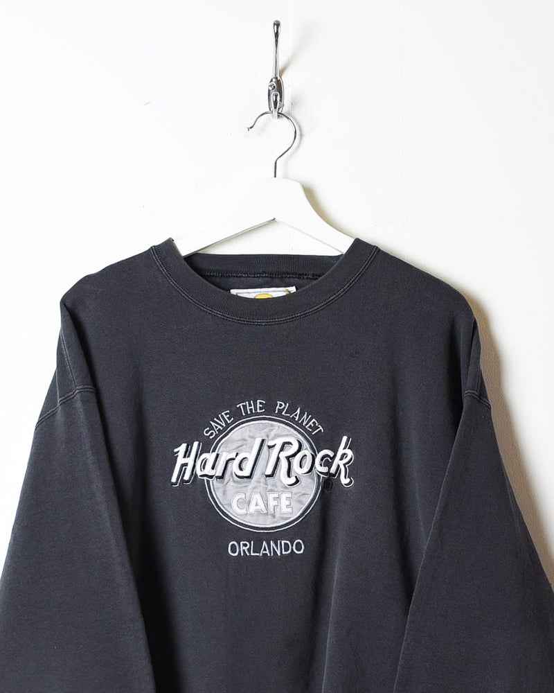 Vintage 90s Black Hard Rock Café Orlando Save The Planet Sweatshirt