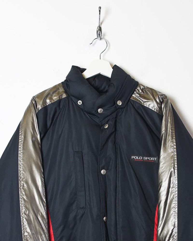Vintage 90s Black Polo Sport Ralph Lauren Puffer Jacket - Large