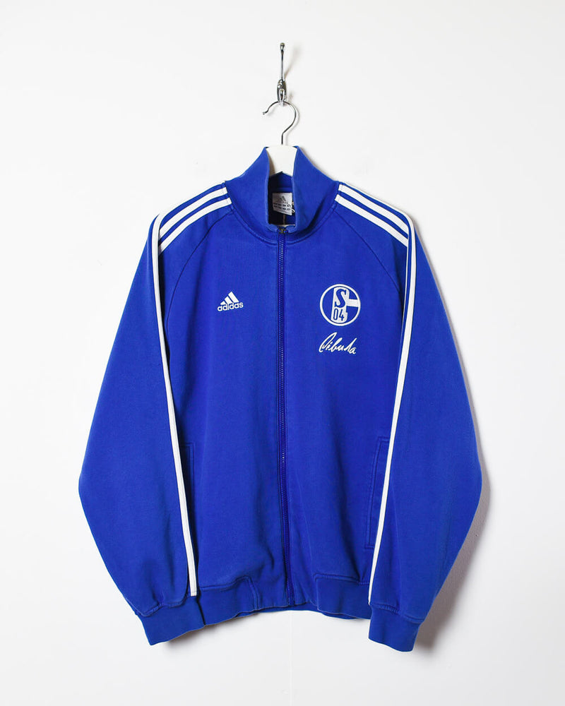 Slaapkamer Gedachte beginsel Vintage 00s Blue Adidas FC Schalke 04 Zip-Through Sweatshirt - Small Cotton  mix– Domno Vintage