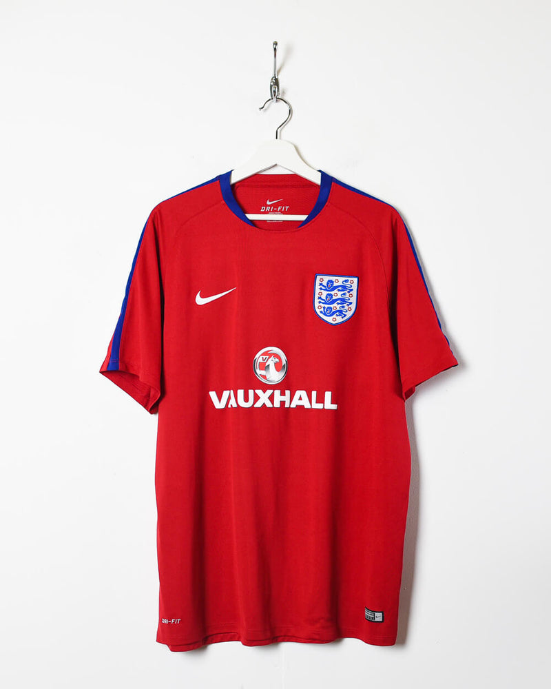 A merced de contar mantener Vintage 10s+ Red Nike 2016/17 England Training Shirt - XX-Large Polyester–  Domno Vintage