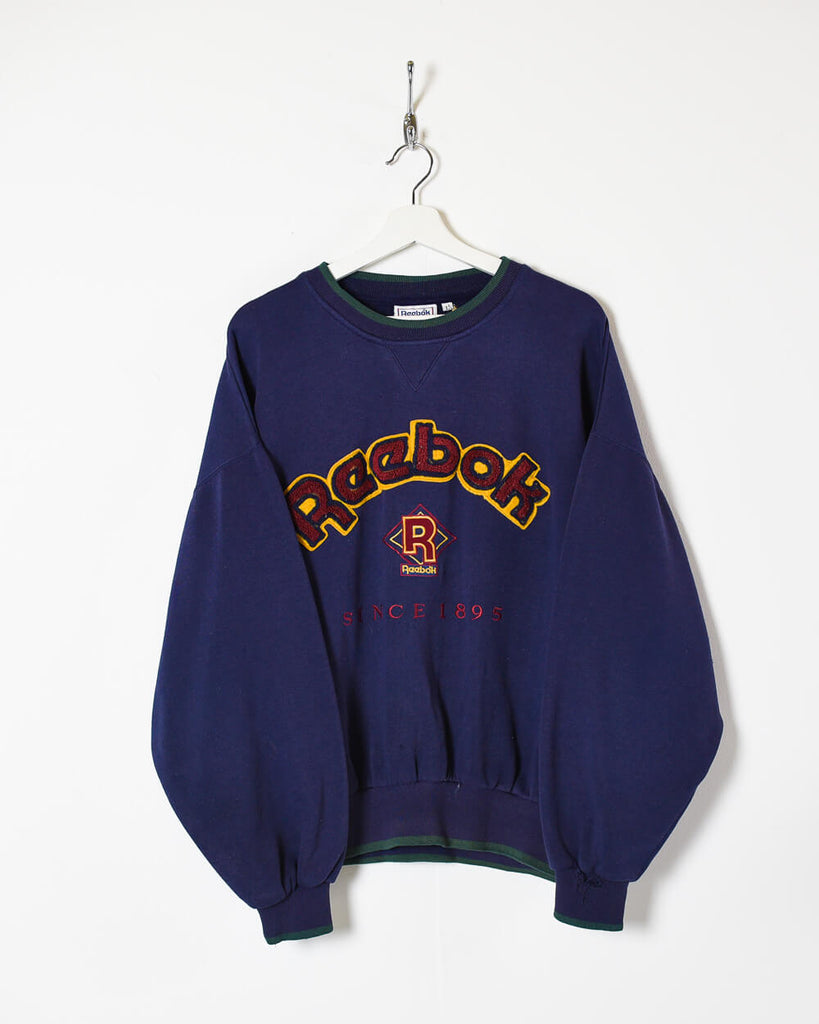 Vintage Cotton Mix Navy Reebok 1895 Sweatshirt - Large–