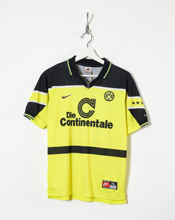 commentaar school bleek Vintage 90s Yellow Nike Borussia Dortmund 1997/98 Football Shirt - X-Small  Polyester– Domno Vintage