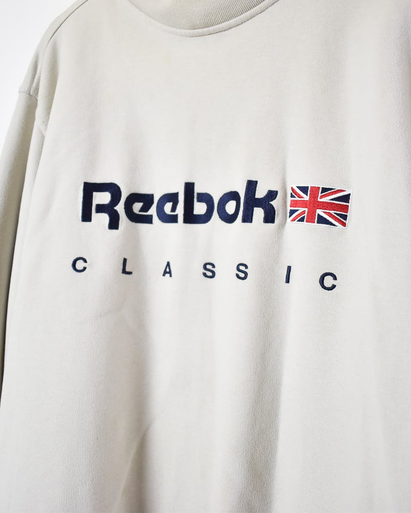 Desalentar ponerse nervioso Contracción Vintage 10s+ Neutral Reebok Classic Sweatshirt - Large Cotton mix– Domno  Vintage