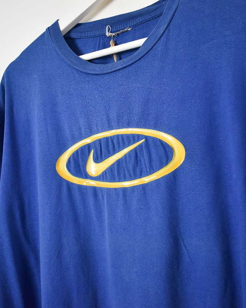 Vintage 00s Cotton Blue Nike T-Shirt - XX-Large– Domno Vintage