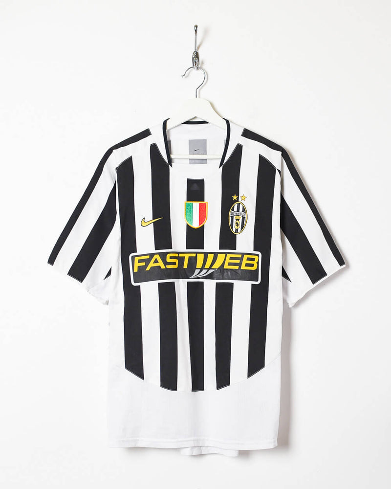 lood antenne ideologie Vintage 00s White Nike Juventus 2003/04 Home Football Shirt - Medium  Polyester– Domno Vintage
