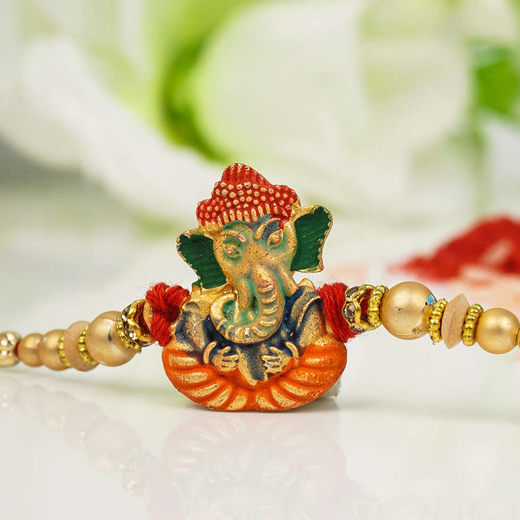 Buy Online Green Shri Ganesh Rakhi-Uncommongifts.in