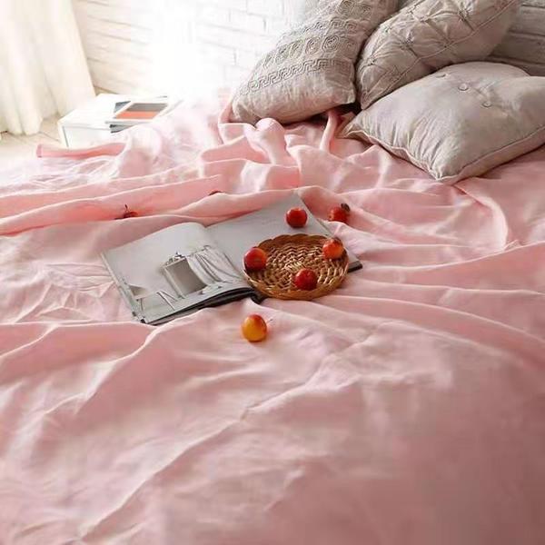 Bed Linen Pure French Linen Duvet Cover Quilt Cover Set Blush