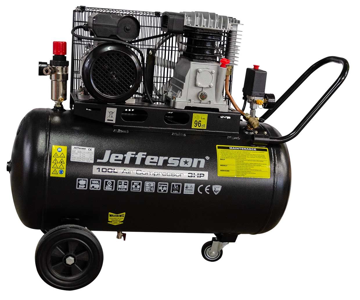 Jefferson 100L 3HP 10Bar Compressor 230V - Sam Turner  Sons product image