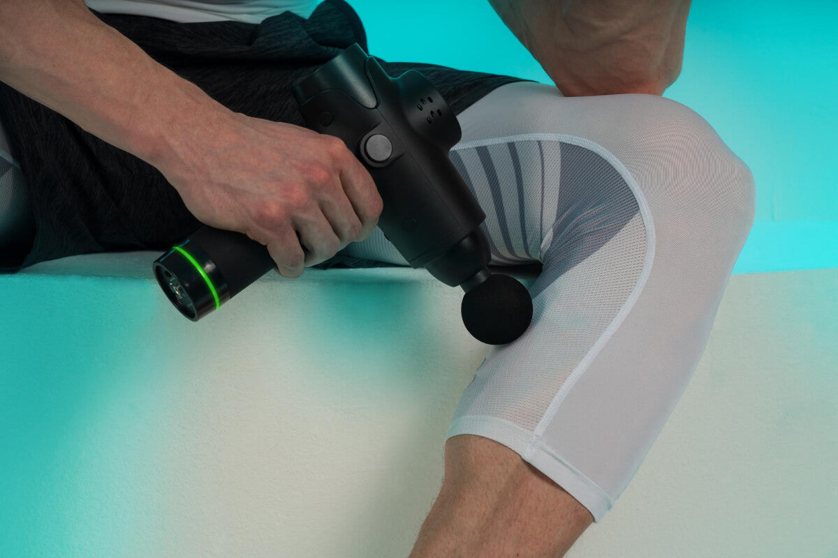 Using the Massage Gun on the Calf Muscle