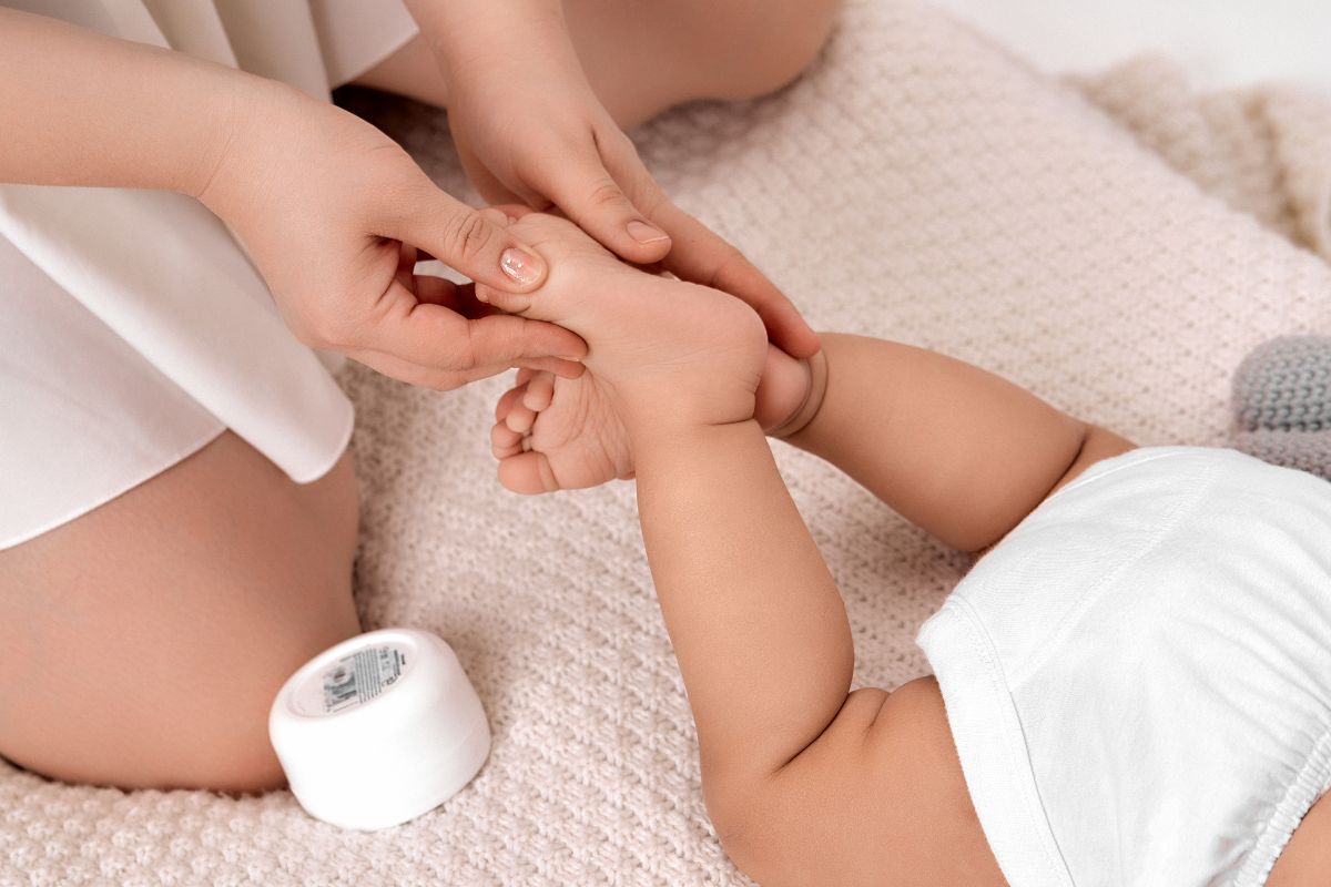 Massaging Baby's Feet