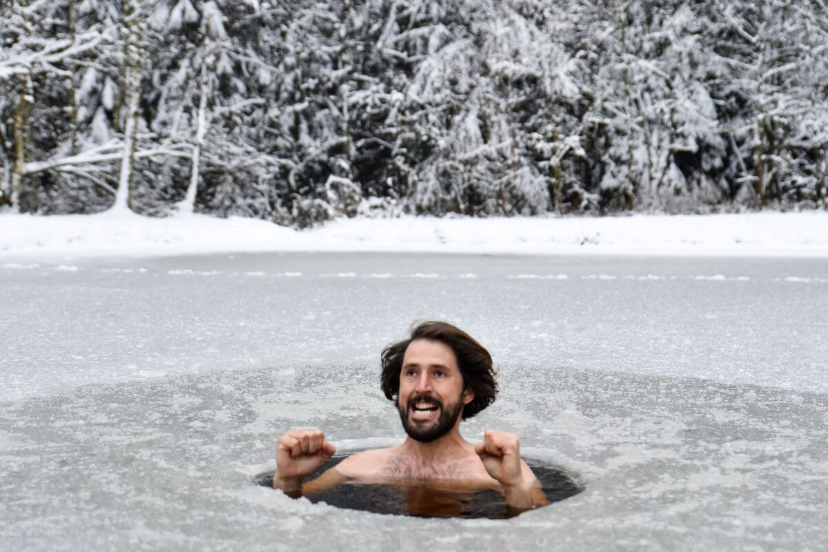 Boy Submerged in Ice Water