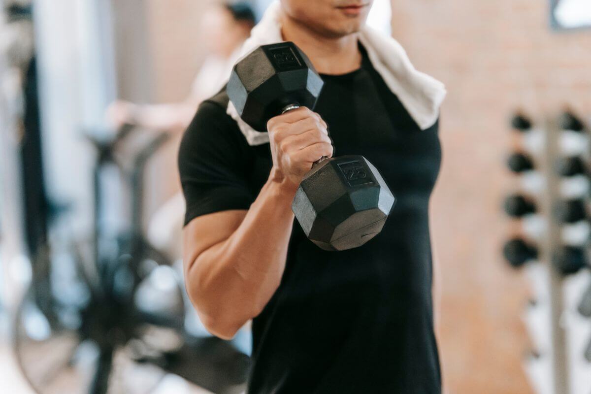 Man Lifting A Dumbbell