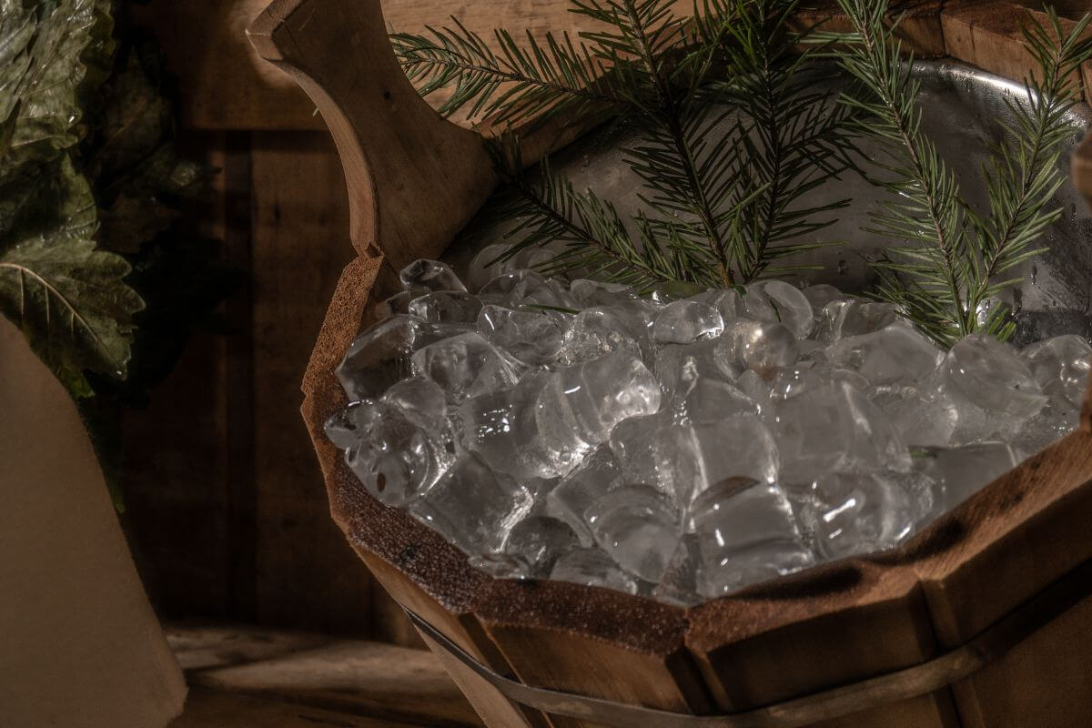 Ice in a Wooden Bucket