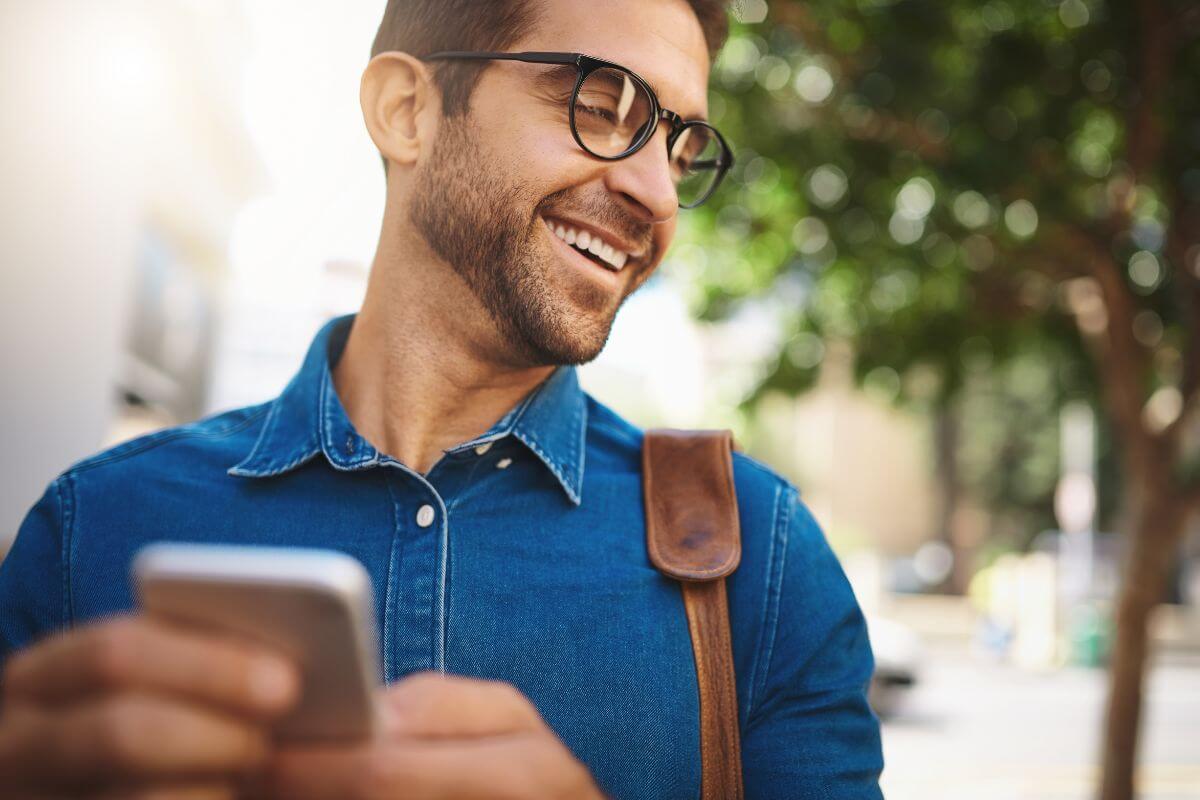 Man Outside in a Good Mood