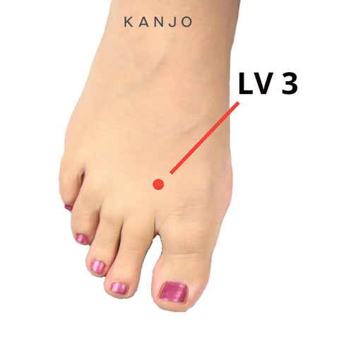 Important Acupressure Point LV 3, Location