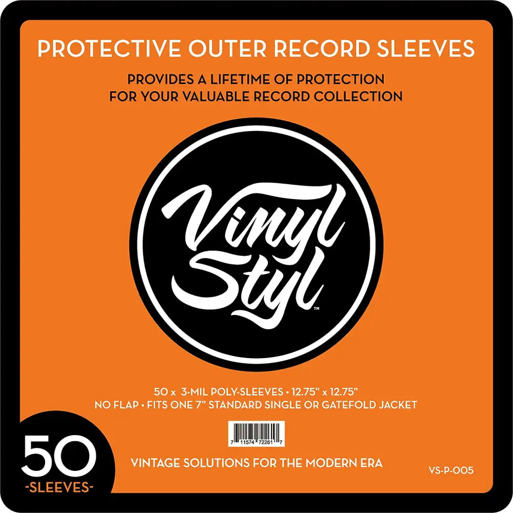 Vinyl Styl - 12'' Outer Sleeves-Poly 3 mil record jacket sleeves, 12-3/4 x 12-3/4, no flap