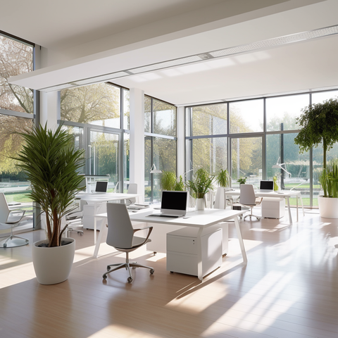 white styled office in London