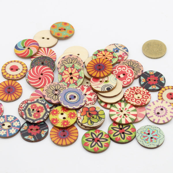 150Pcs Handmade with Love Buttons Wooden Buttons for Crafts Wood