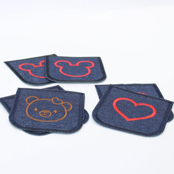 4 paia di toppe per gomiti/ginocchi per bambini - Termoadesive - Base denim  - 95mm x 70mm #HAB1x005  adesivoapplicatieapplicationcoudierescoudièreelbowelbow  patchesElleboogElleboogstukkenflocatoflocattofloccatoheat adhesiveiron