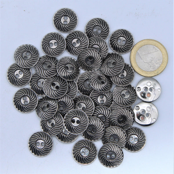 Zamak Buttons With 2 Holes And Grooved Design - Art. 4692 – GAFFORELLI SRL