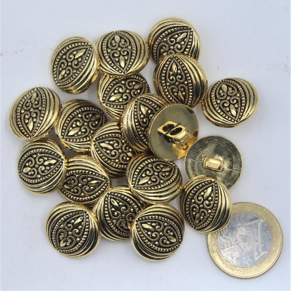 KENID 12pcs 20/23/25mm Retro Gold Shank Metal Buttons for Women