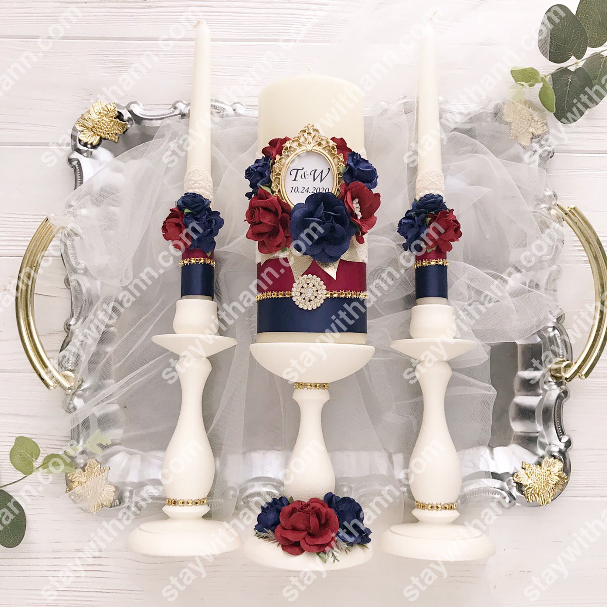 ivory wedding candles