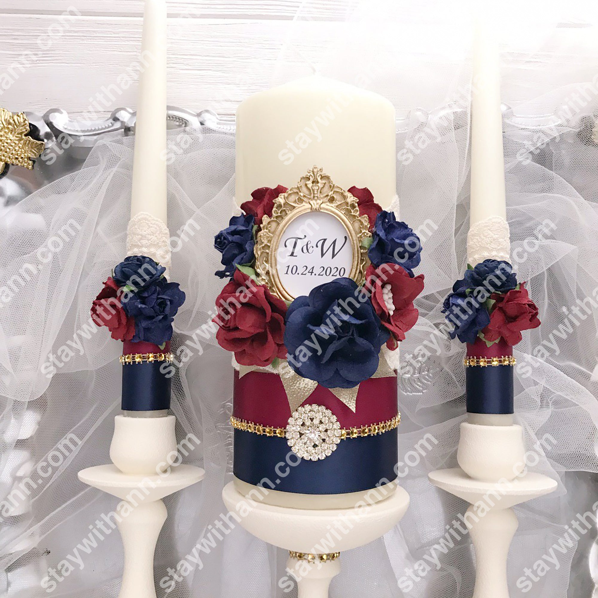 ivory wedding candles