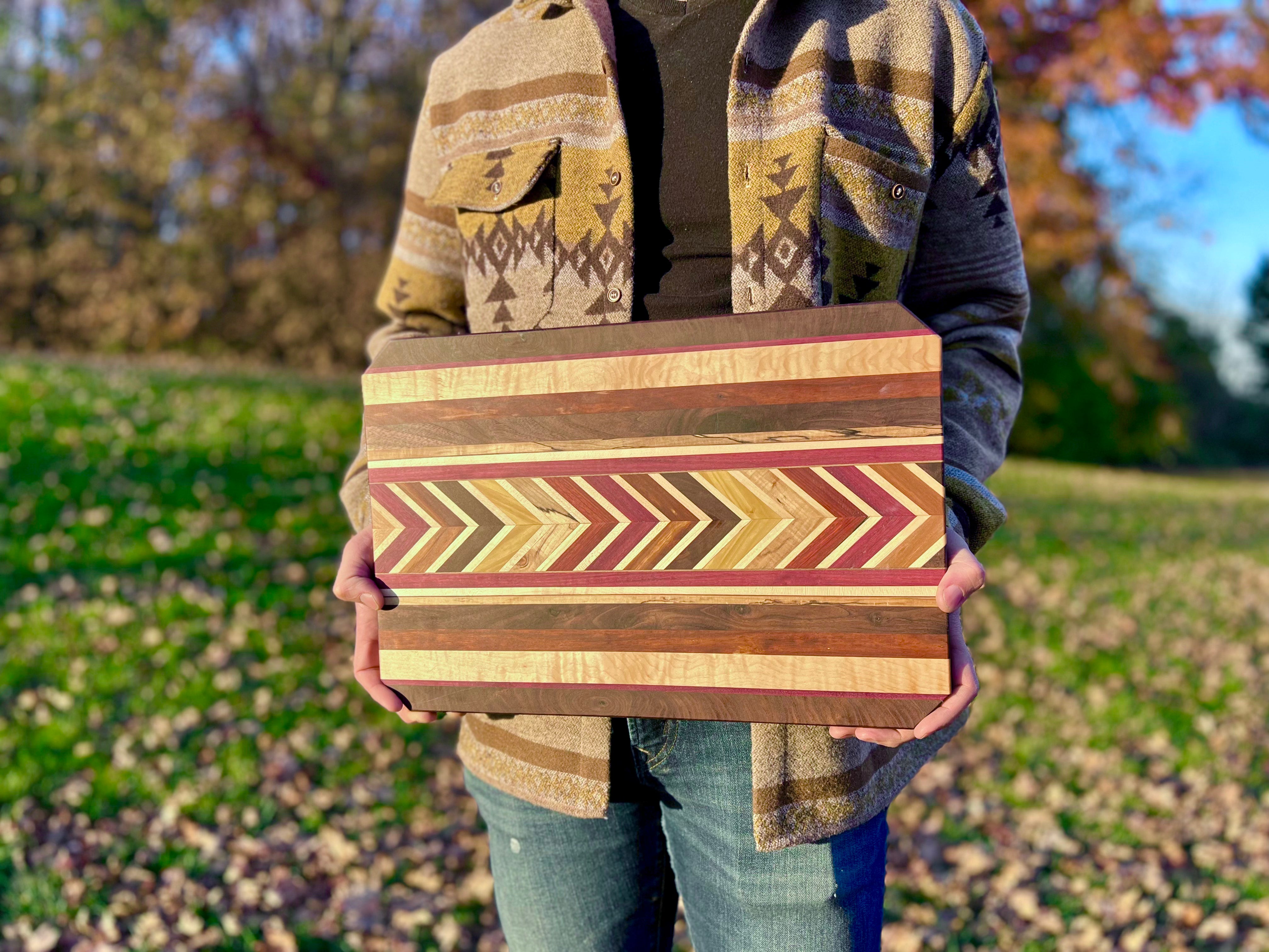 Chevron Style Multiwood Cutting Board
