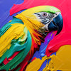 Led Wandbild Federn Papagei Quadrat Crop