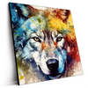 Led Wandbild Wolf Mit Bunten Farbspritzern No 2 Quadrat Produktvorschau Seitlich