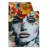 Textil Ersatzdruck Angelina Frau Mit Blumen Im Haar Hochformat Produktvorschau Frontal