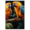 Xxl Wandbild Papageien Auf Einem Ast Hochformat Produktvorschau Frontal