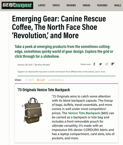 Gear Junkie "Emerging Gear" - '73 Originals