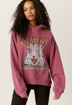 Def Leppard Too Late for Love Oversized Hoodie