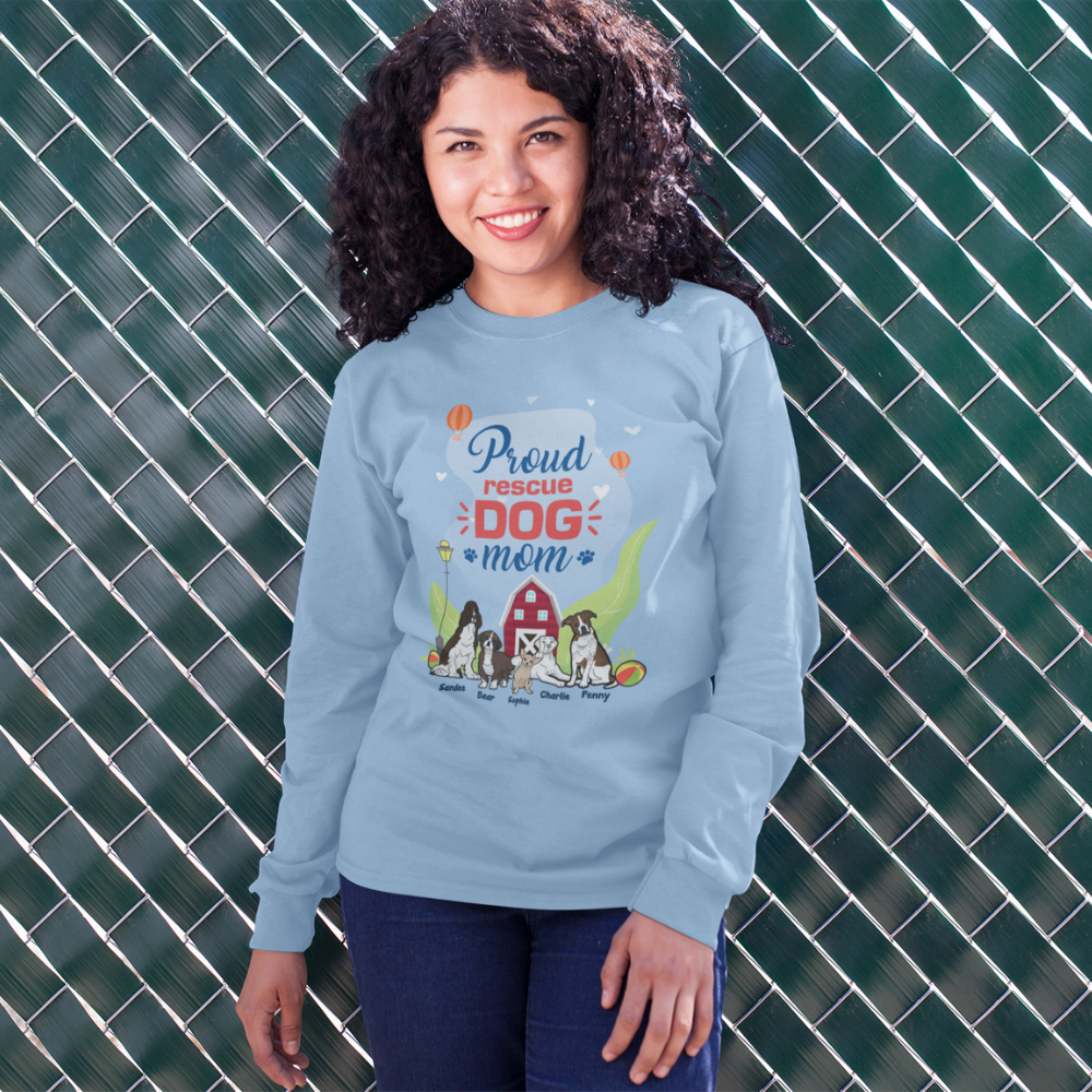 Download Proud Rescue Dog Mom Personalized Sweatshirt Pup N Paws