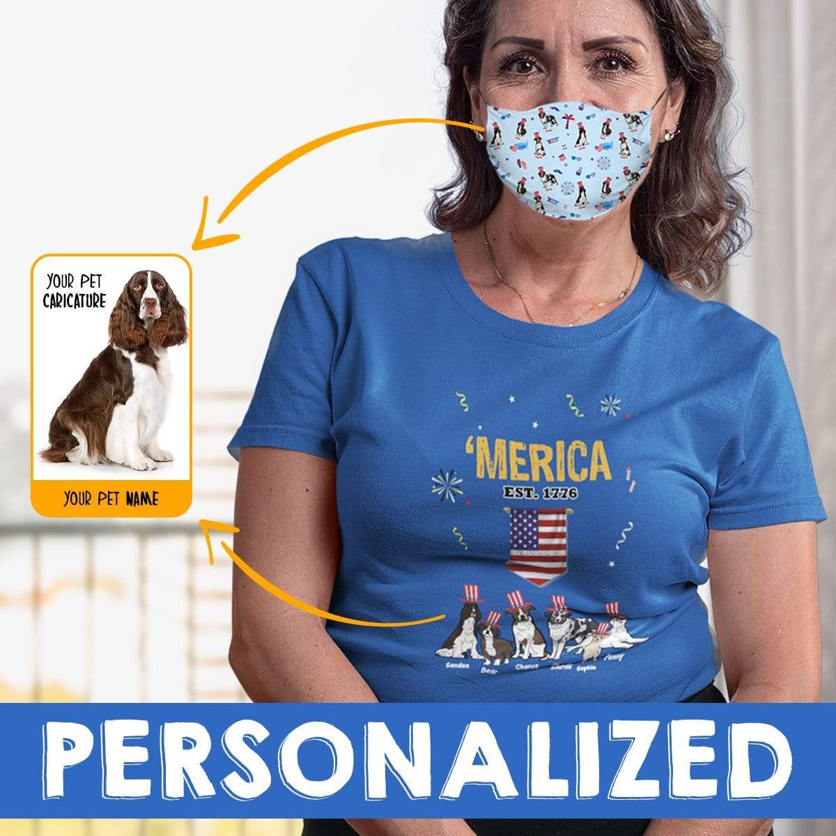 MERICA Personalized Tee For Dog Lovers