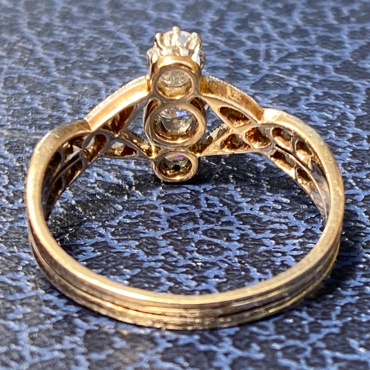 77521 美しい大粒オールドヨーロピアンカットダイヤモンド０．９８７ct I SI2 VG Antique Platinum Ring 