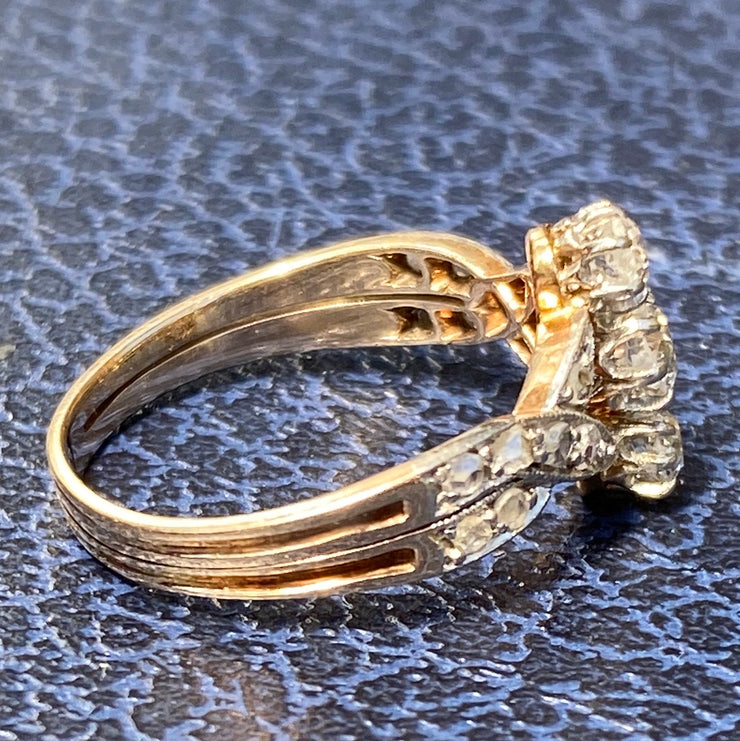 77521 美しい大粒オールドヨーロピアンカットダイヤモンド０．９８７ct I SI2 VG Antique Platinum Ring 