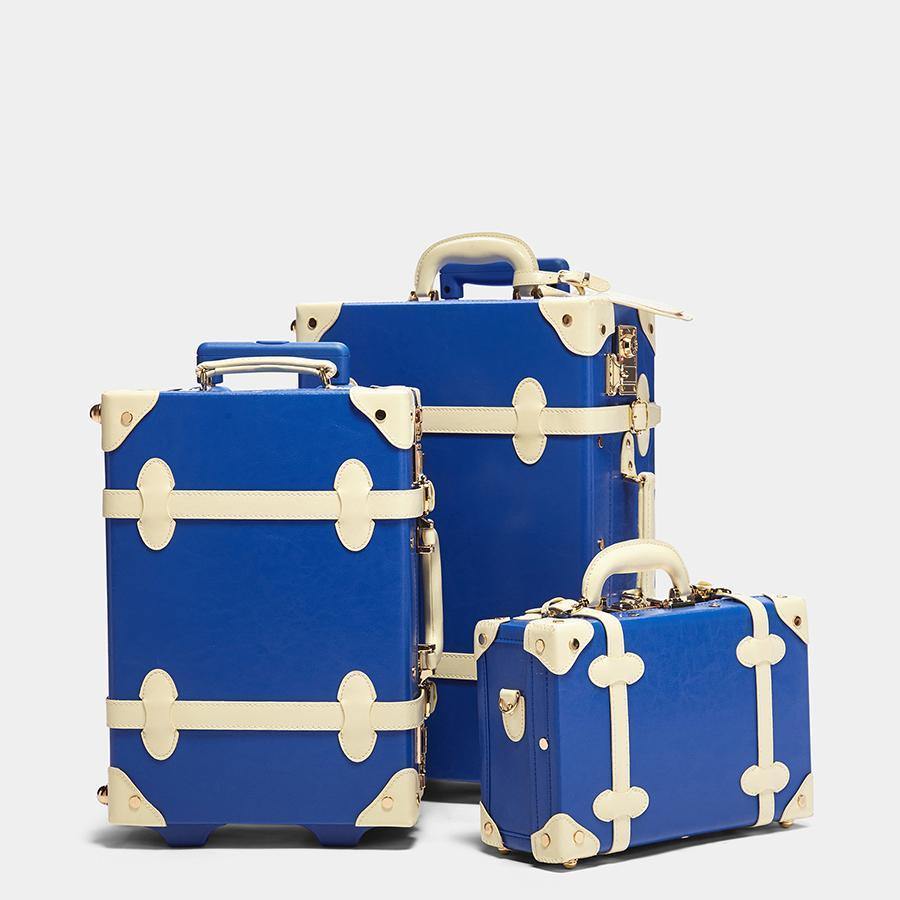 The Maisonette X Steamline | Blue Leather Luggage Bags for the Family ...