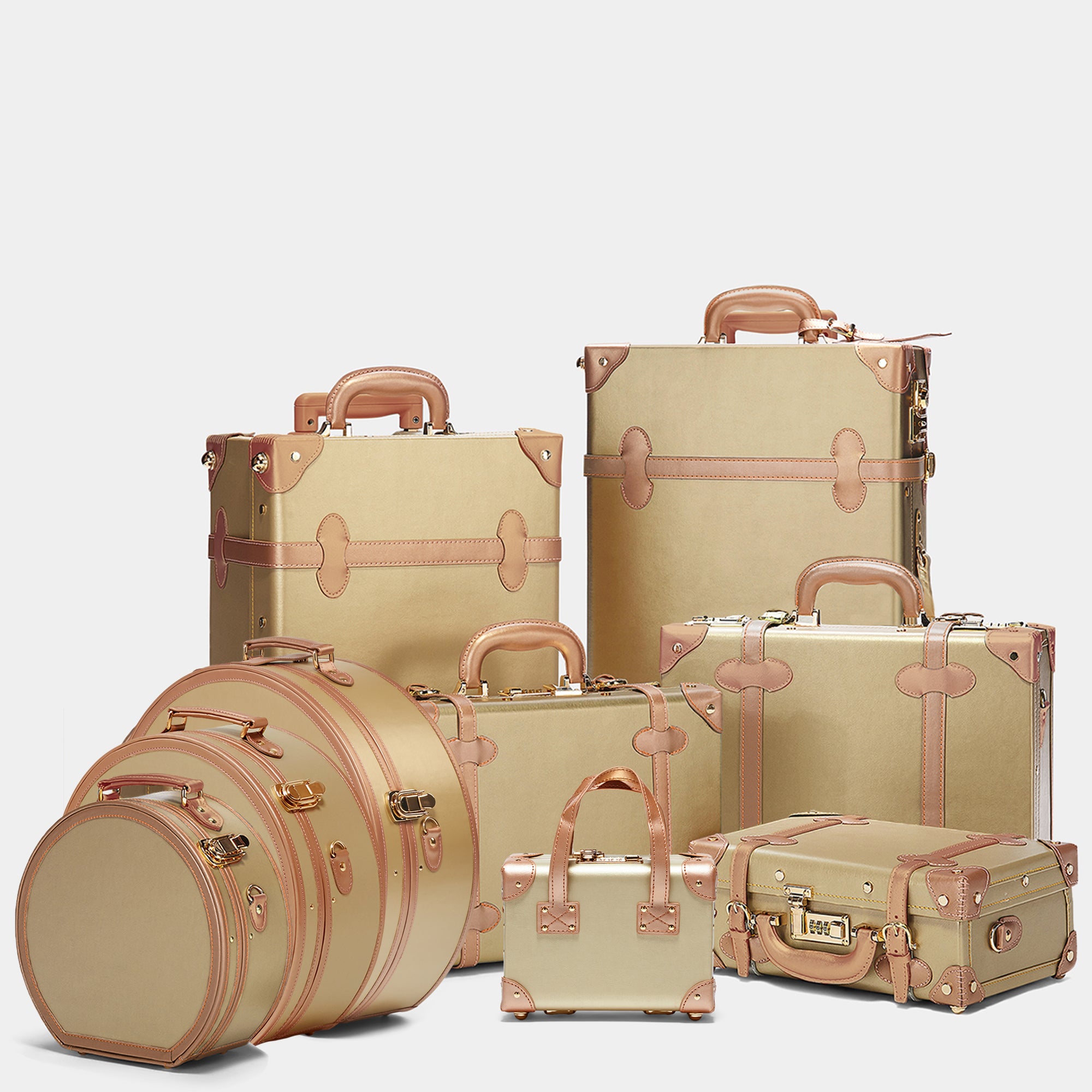 The Alchemist Collection | Gold Retro-Style Luggage by SteamLine ...
