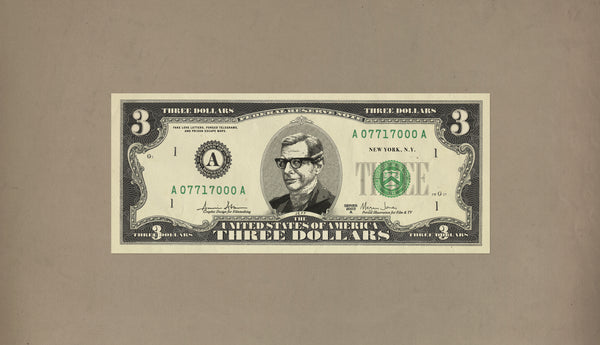 Jeff Goldblum lends his likeness to Annie's faux $# bill.