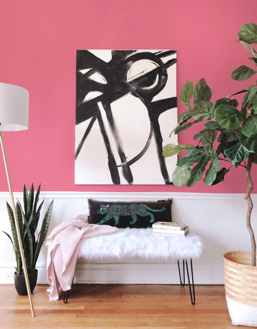Bright pink bold feature wall COAT paints