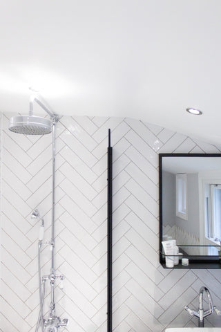 Herringbone Tiles Pale Grey Bathroom Paint