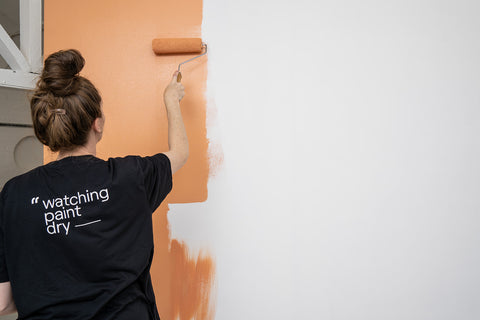 Orange Wall Being Painted 