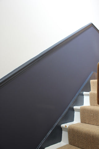 Dark Blue Halfway Hallway Stairs