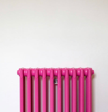 Bright Pink Emulsion Metal Paint by COAT Paints on Radiator 