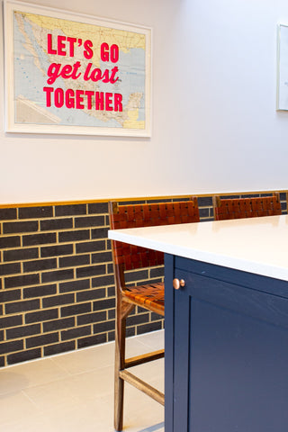 Exposed Brickwork Kitchen Island Bar Stools