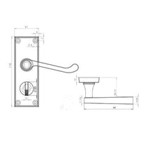 Victorian Scroll Door Handle on Privacy Plate Polished Chrome Nav Image 2